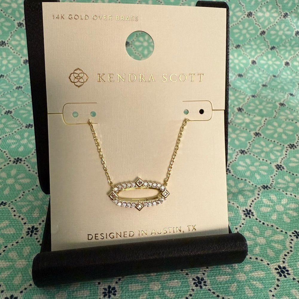 Kendra Scott Whimsy Gold and Crystal Necklace CZ - Picture 2 of 4